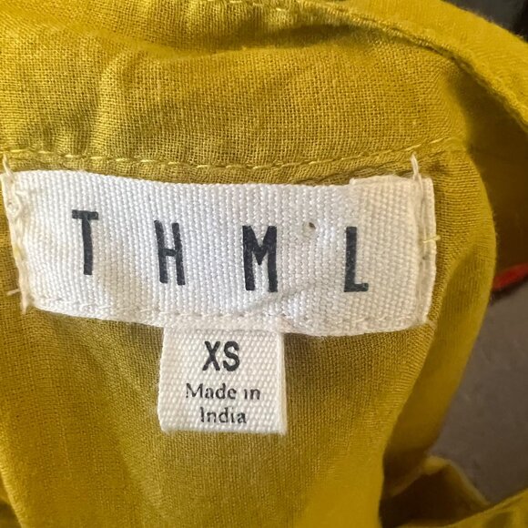 THML‎ Yellow Green Global Chic Boho Hippie Festival Embroidered Shift Dress XS - Picture 6 of 9